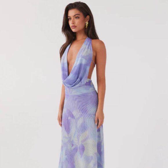 Peppermayo Dresses & Skirts - Peppermayo | NWT Elysia Mesh Maxi Dress Purple Rain Size 6